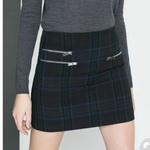 Zara Plaid Skirt with Zippers